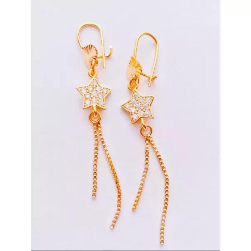 ANTING DESY TITANIUM ANTING JURAI KEMBANG ANTING JURAI PANJANG ANTING WANITA / Anting Panjang