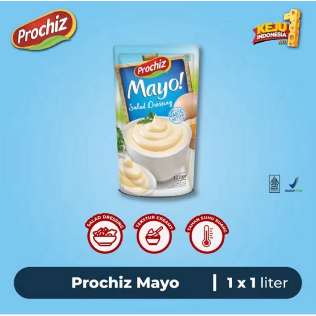 

Prochiz Mayo 1 Liter – Mayones Lezat & Creamy, Cocok untuk Semua Sajian!