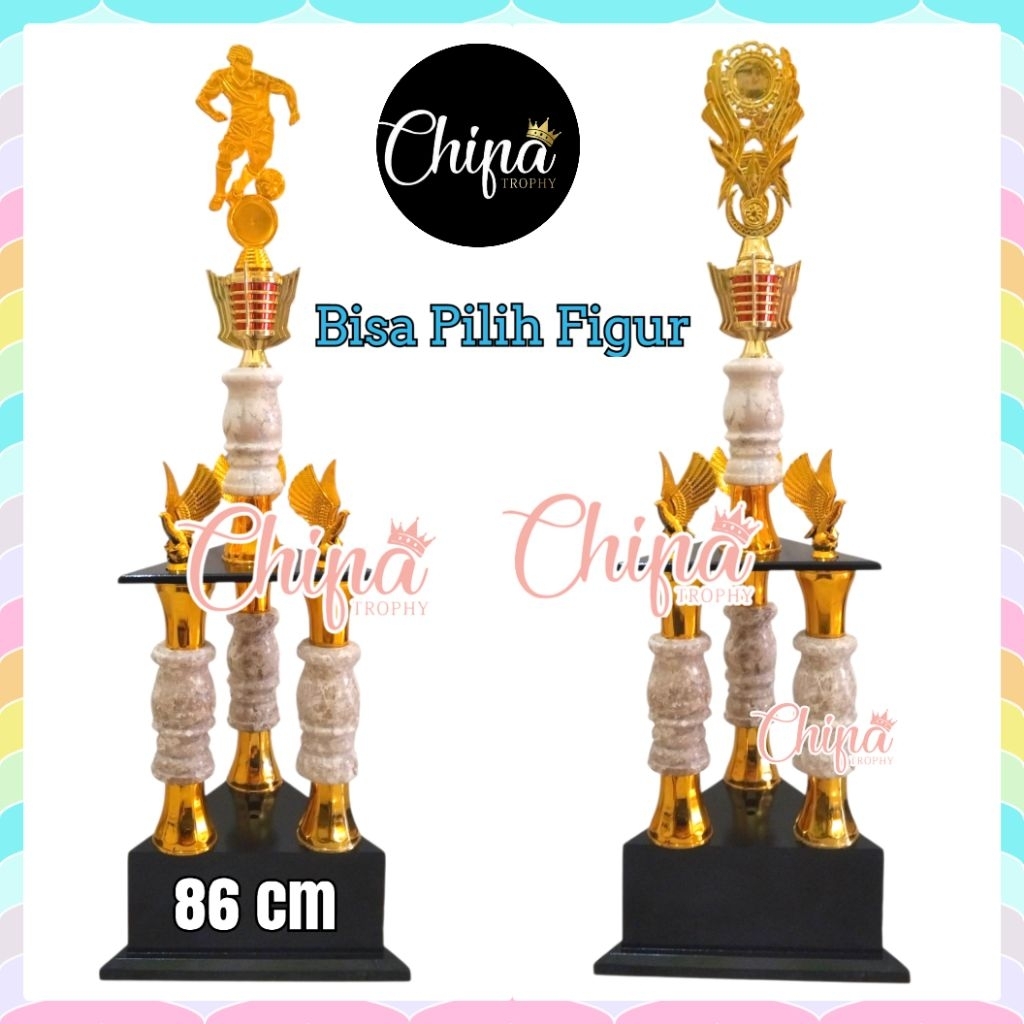 PIALA KAKI 3 MARMER PILAR 12 CM MIC SEPAK BOLA