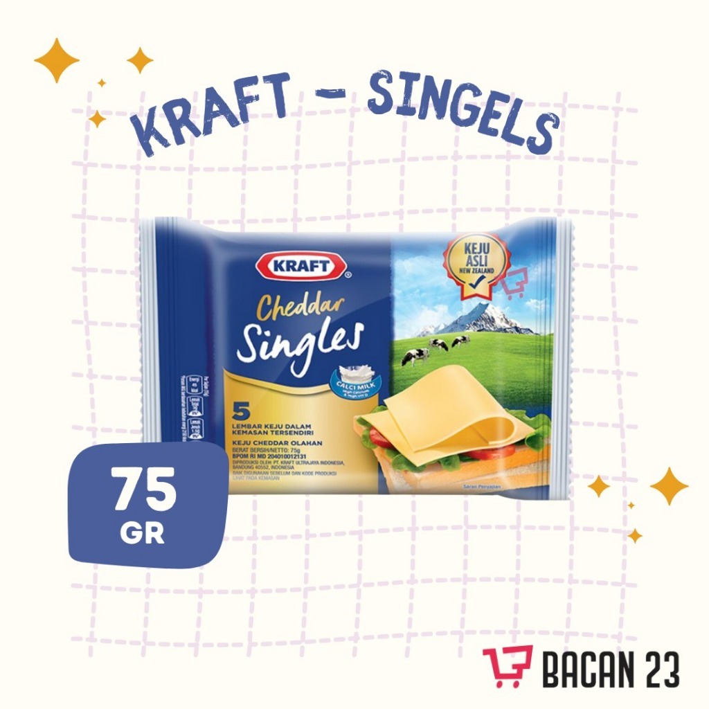 

[oddsolshop] pekanbaru/Kraft Cheddar Singles Slice Cheese 75GR Keju Cedar