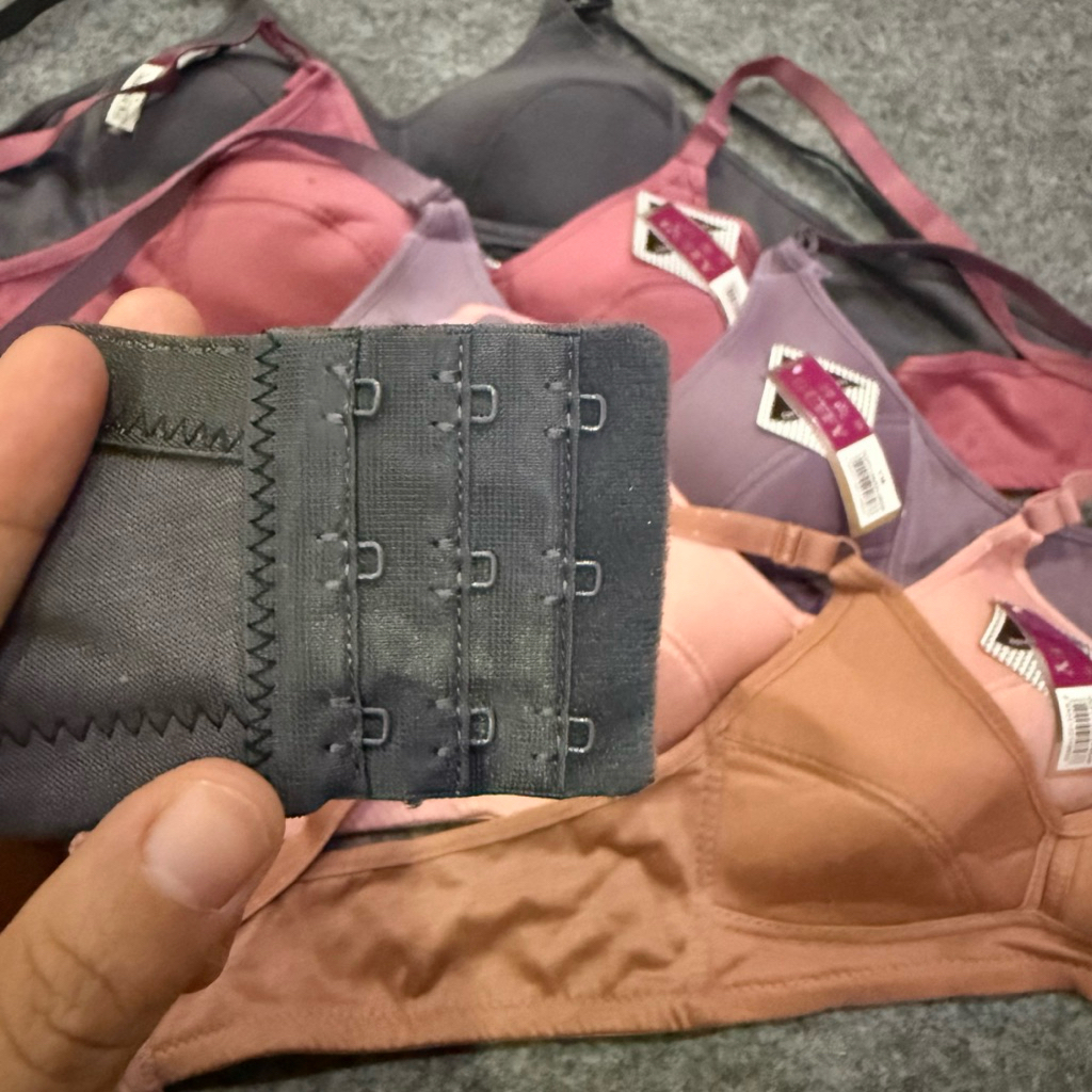 3pcs BH KAIT 3 bra dewasa bh JUMBO tanpa busa tanpa kawat | bh termurah untuk ibu nenek |BH KAIT 3