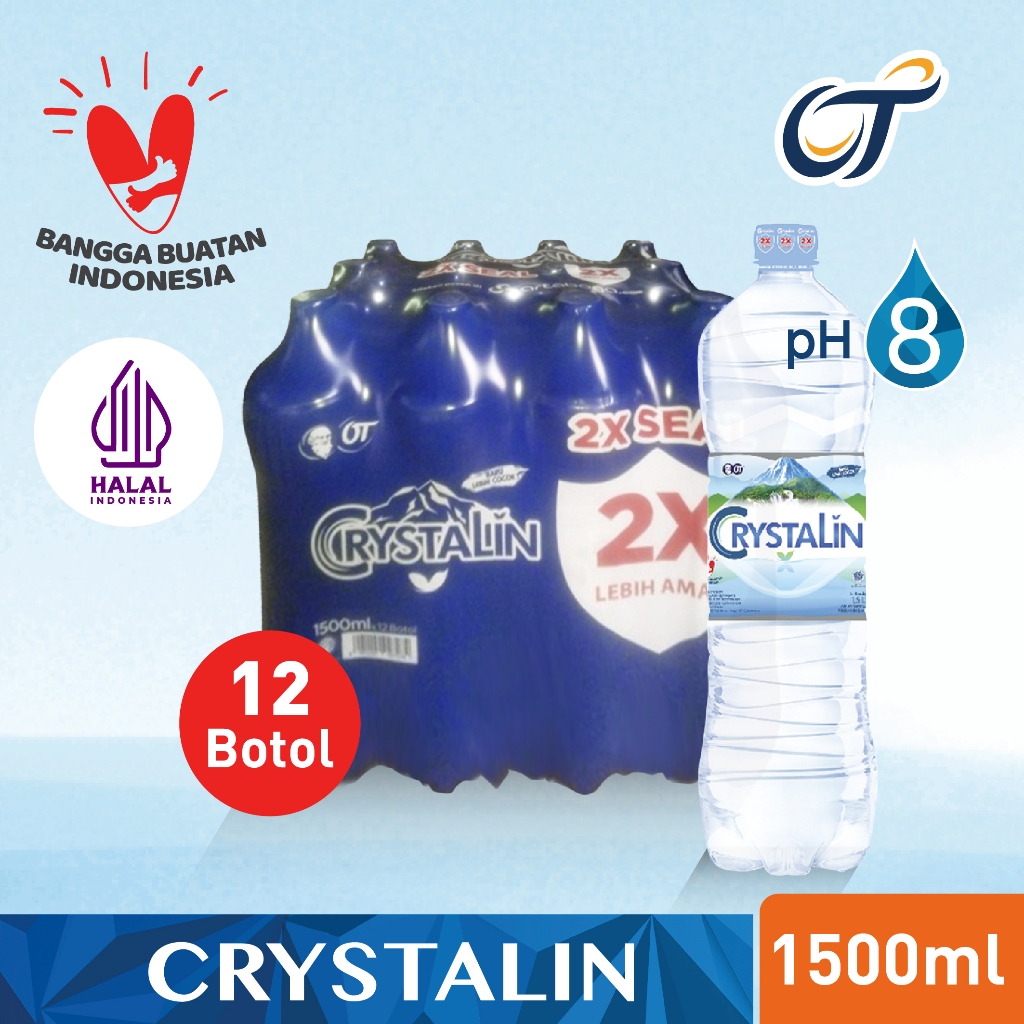 

Crystalin 1.500 ml (1.5L) Botol Air Mineral Kemasan (1 box isi 12 botol)