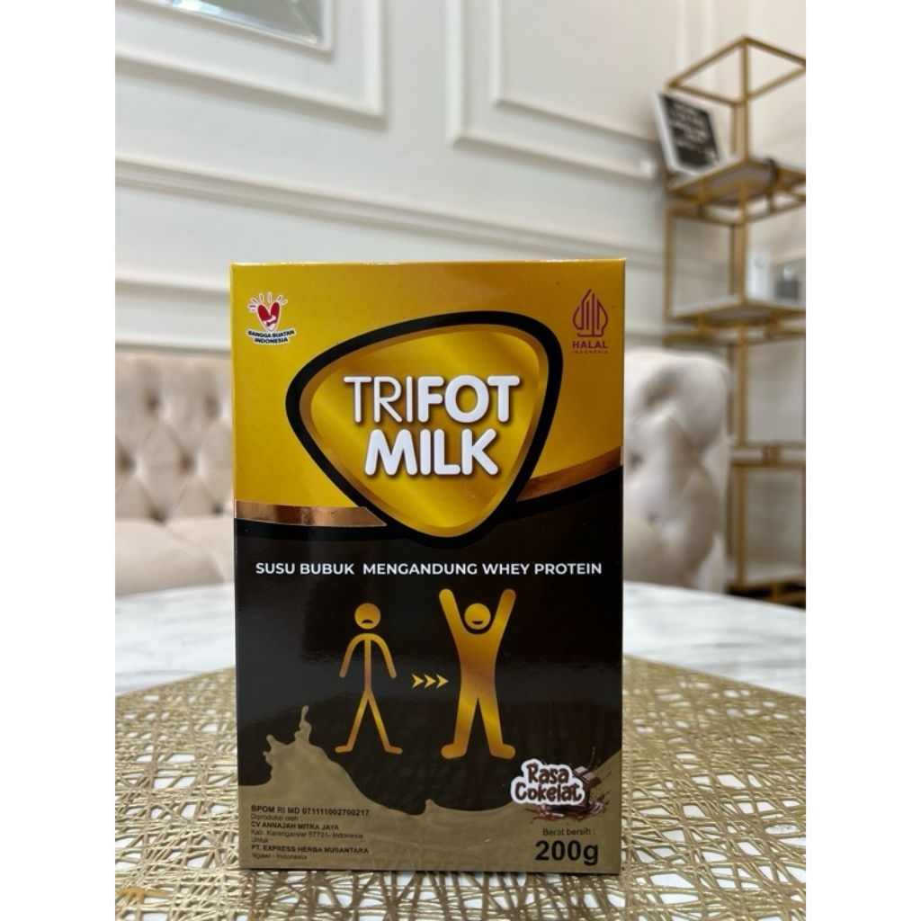 

TRIFOT MILK - Susu Bubuk Protein Tinggi Penambah Berat Badan (Rasa Cokelat) 200 Gram