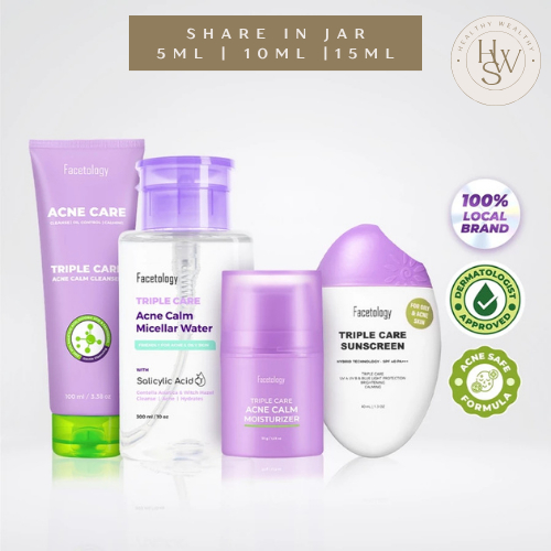 [SHARE IN JAR/BOTTLE] Facetology Bundling Triple Care Acne Calm - Triple Care Acne Calm Cleanser/Tri