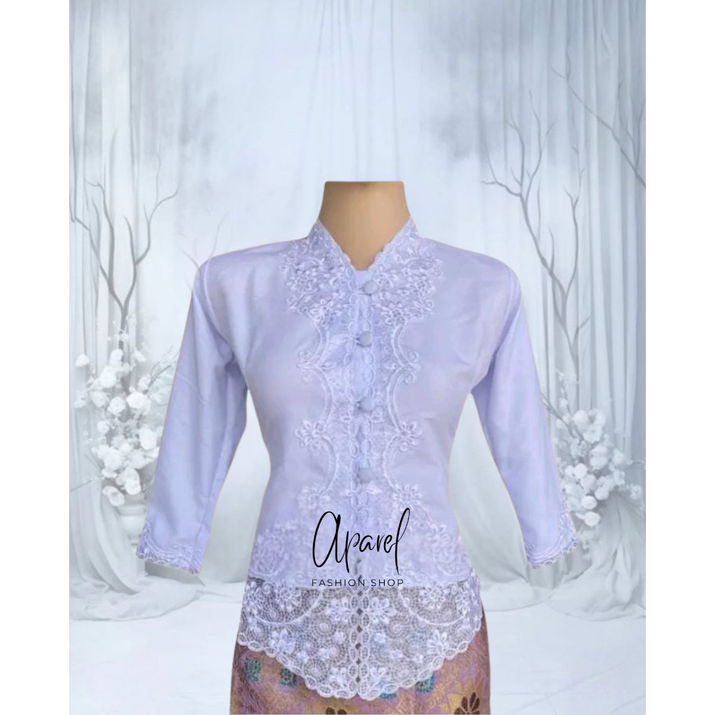 Kebaya Encim Anak Putih Lengan Panjang