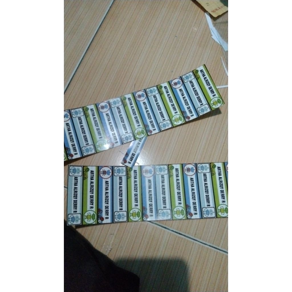 

Label buku label pensil