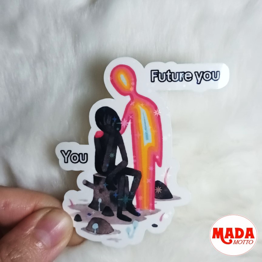 

FUTURE ME truth encourage stiker vinyl waterproof laminasi glittery star | MADAmotto sticker