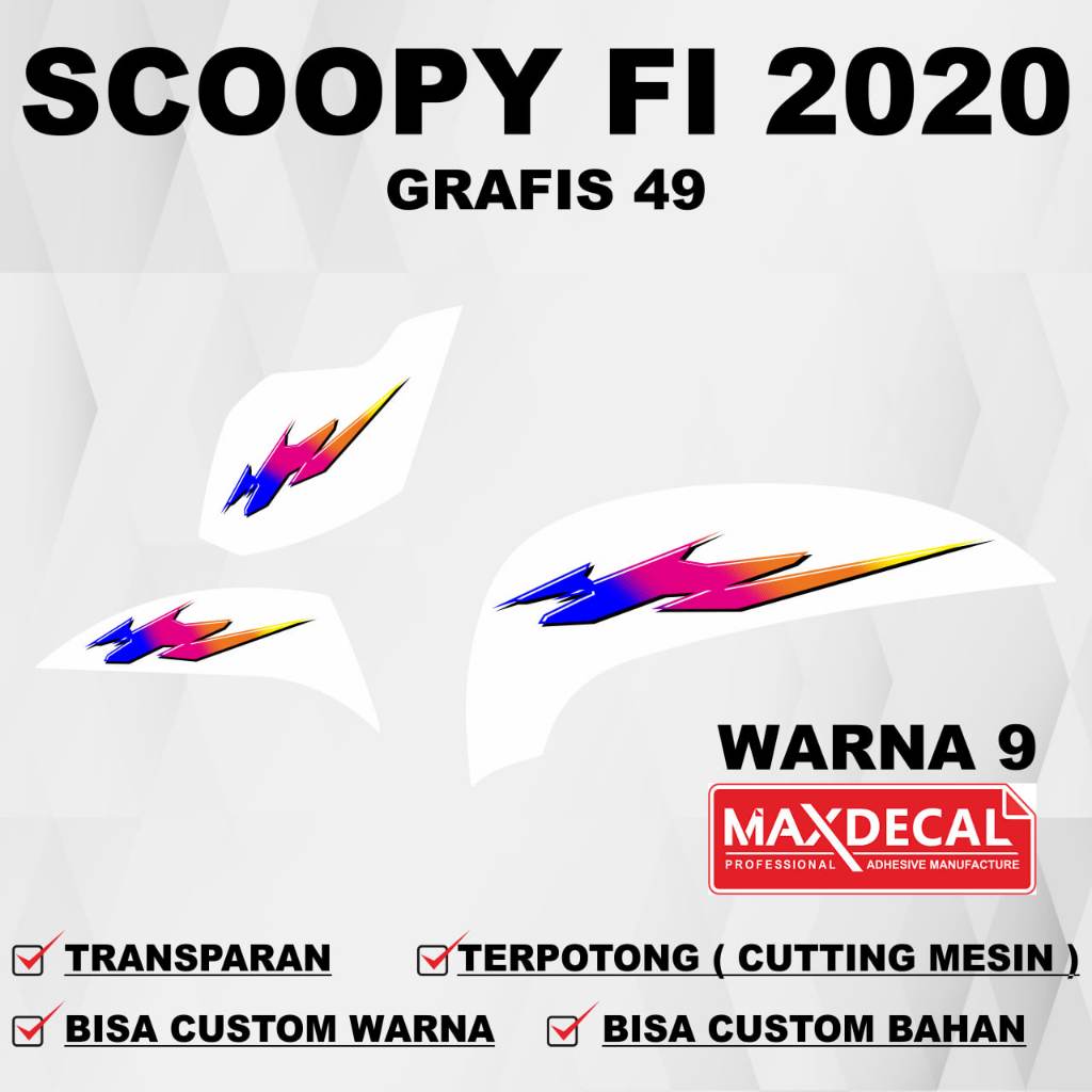 Stiker Scoopy fi 2020 / Striping Scoopy fi 2020 / Sticker Striping Decal Scoopy fi 2020 Grafis 49