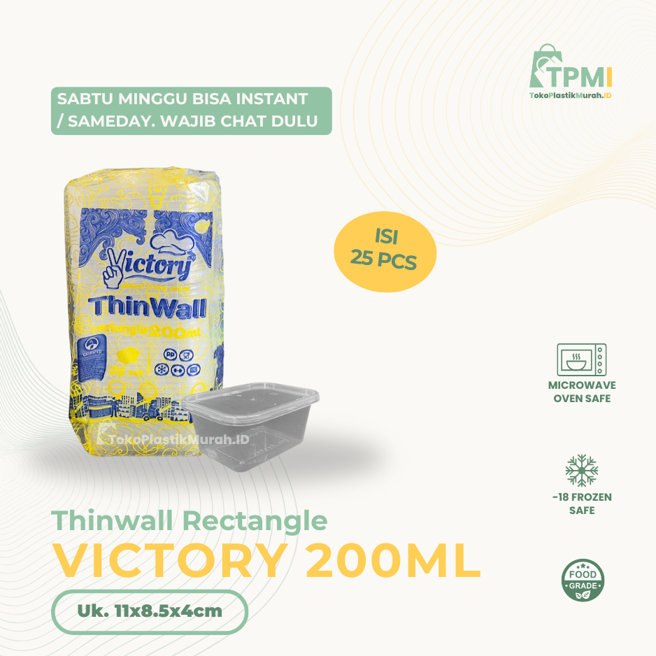 [BISA INSTANT] THINWALL RECTANGLE 200ML VICTORY | THINWALL VICTORY | THINWALL 200ML | THINWALL KOTAK