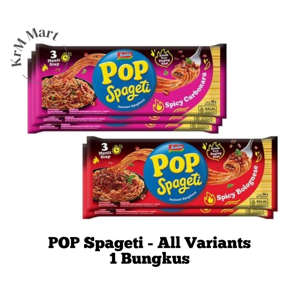 

Pop Spageti All Varian 1 bungkus Spicy Carbonara Bolognese spaghetti instan pasta spagheti spagetti