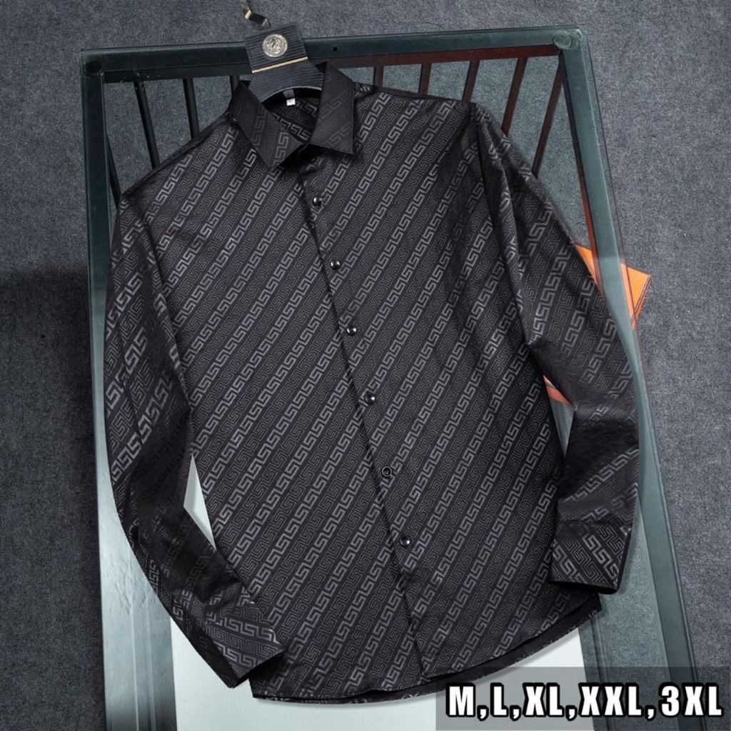 KEMEJA PANJANG PRIA VER SACE543  HITAM FASHION BRANDED