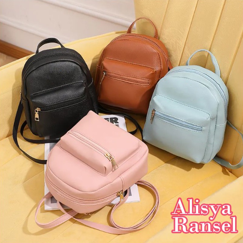 Tas Ransel Alisya Serbaguna / Tas Gendong kulit sintetis multifungsi wanita terbaru