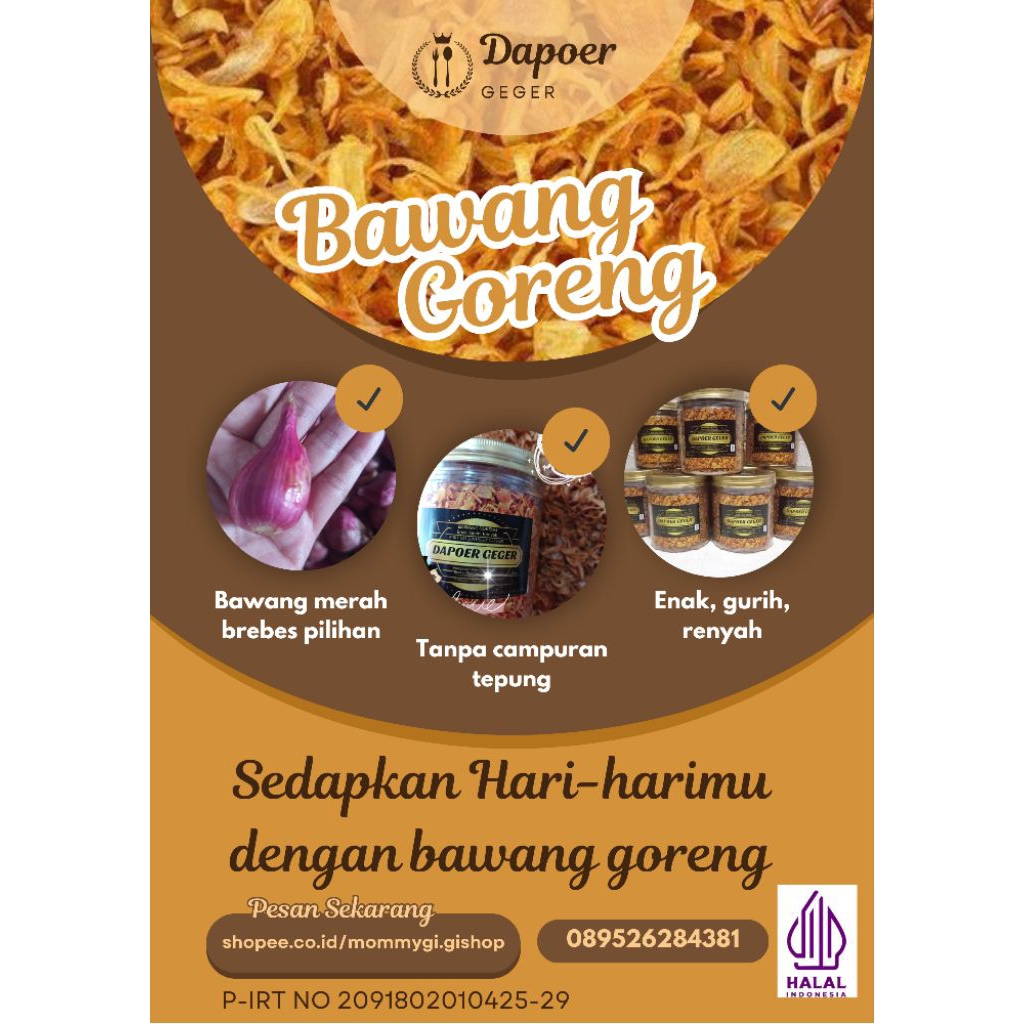 

Bawang Goreng Premium Asli Tanpa Tepung