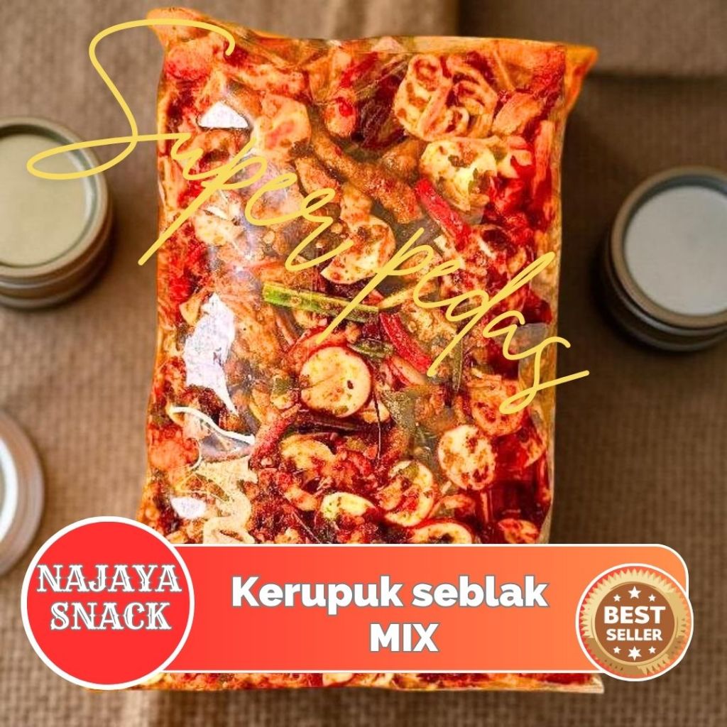 

Najaya snack-Kerupuk Seblak MIX-Snackn Kiloan krupuk Pedas Daun Jeruk 250gr 500gr