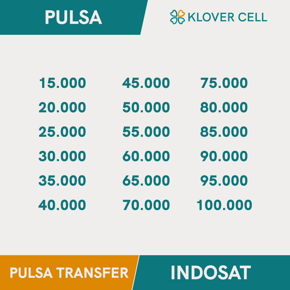 Pulsa Transfer Indosat 15k 20k 25k 30k 35k 40k 45k 50k 55k 60k 65k 70k 75k 80k 85k 90k 95k 100k TF T