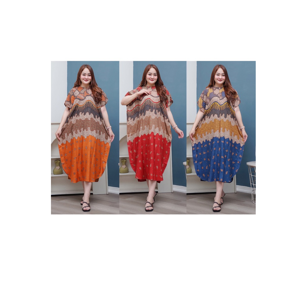 AR.Dress - 3 Paket Hemat Rayon Dara Resleting Wanita Bumil Busui