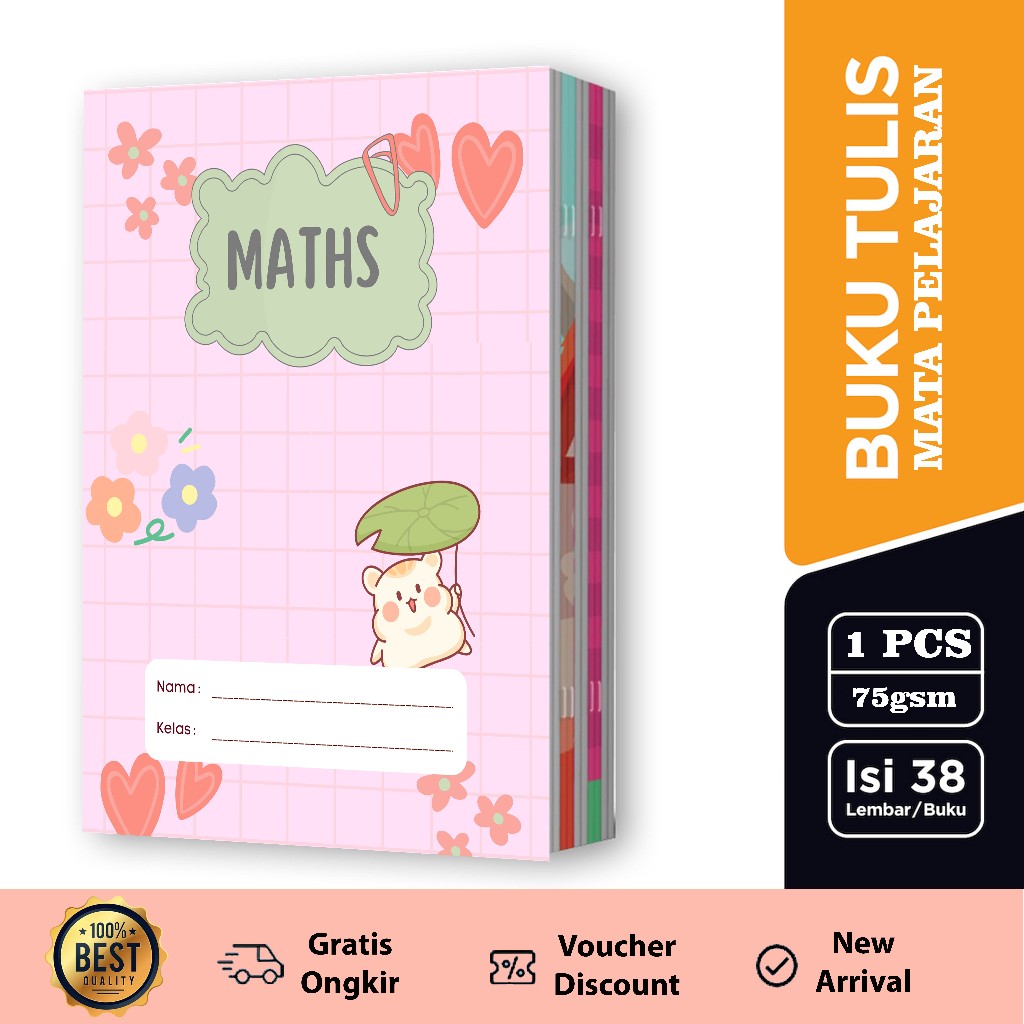 

(CSB3) Buku Tulis Sekolah 38 Lembar Bergaris pink version minim 2 buku/ Buku Tulis Anime/ Buku Aesthetic