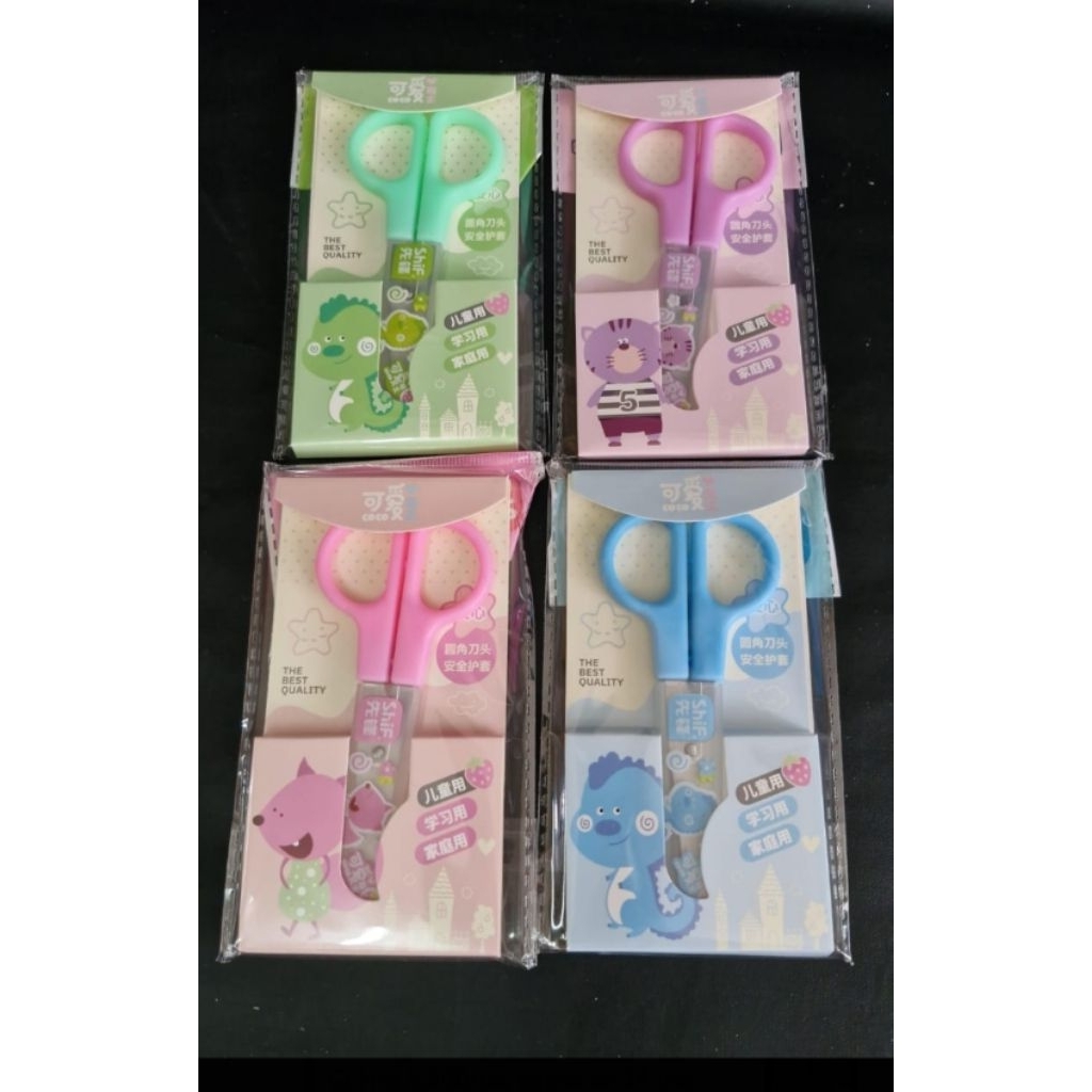 

Gunting Motif Panda Kelinci Dinosaurus Astronot 1Box 24pcs || Scissors Cute Motif