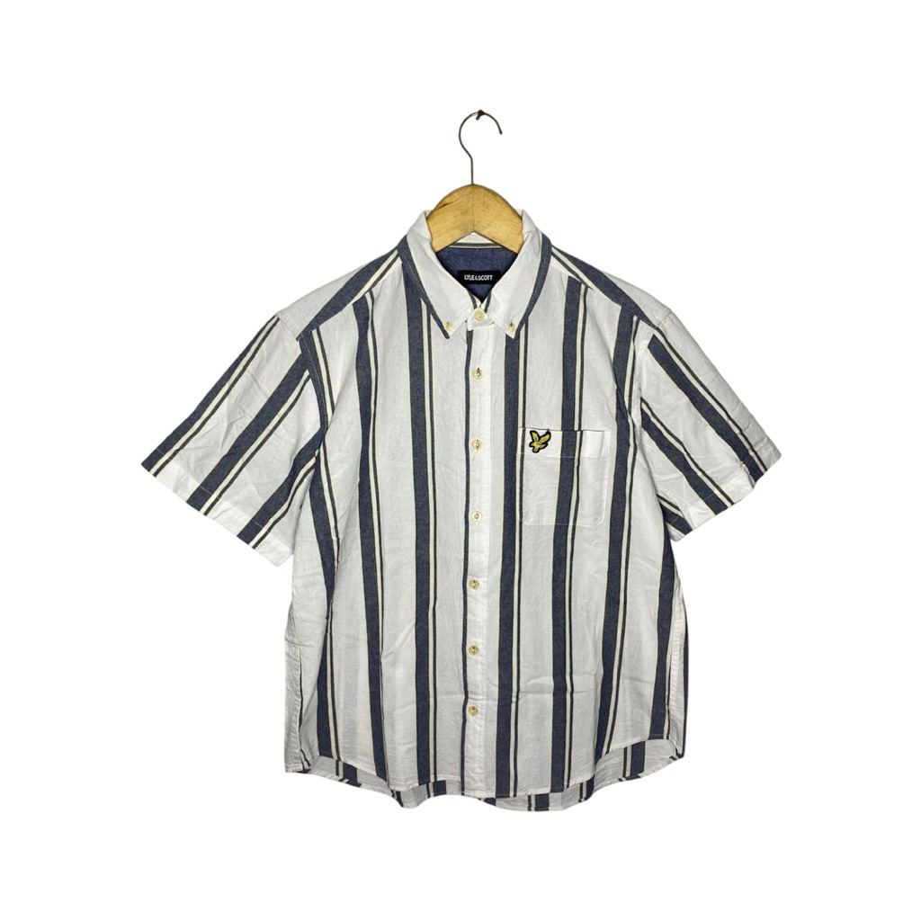kemeja lyle and scott white stripe