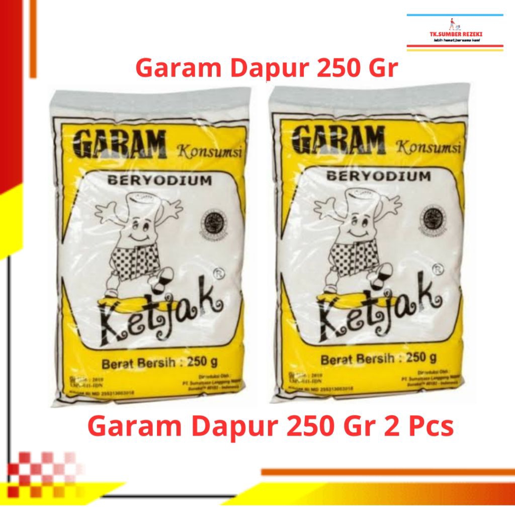 

[PAKET HEMAT ISI 2] Garam dapur Beryodium Ketjak Halus Kemasan 250 Gr PROMO MURAH
