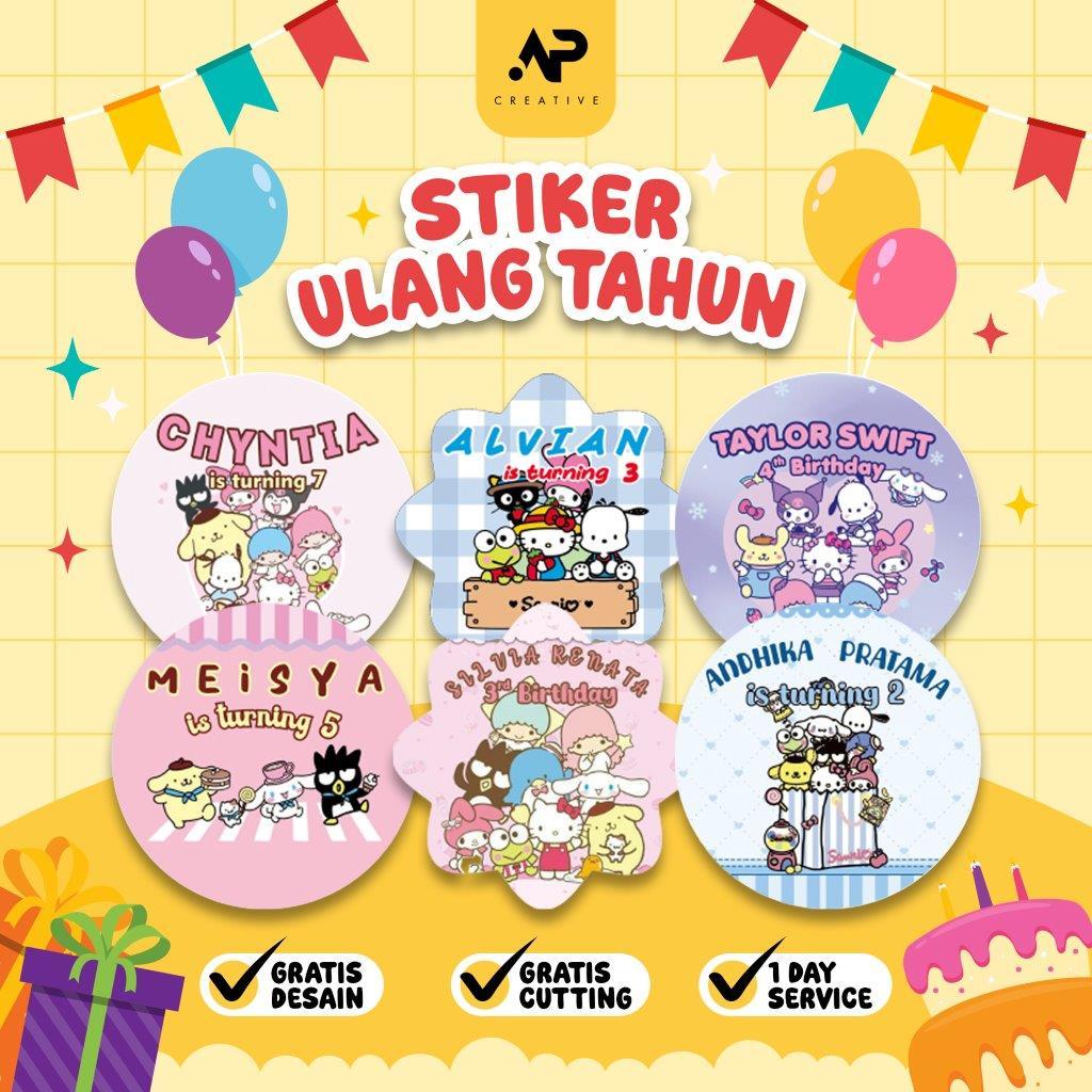 

Stiker Ulang Tahun SANRIO KUROMI MY MELODY CINAMOROLL POMPOMPURIN EDITION Stiker Label Ultah CUSTOM