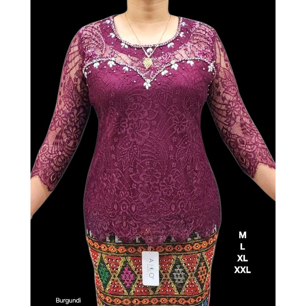 Blus/Atasan Bahan Semi Prancis Payet Jahit