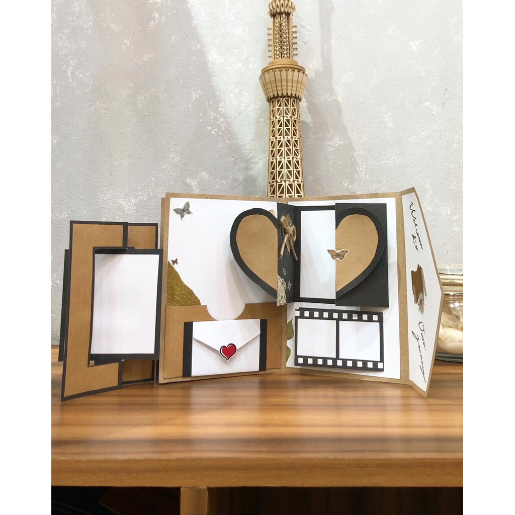 

SCRAPBOOK AMPLOP VINTAGE - 4 HALAMAN DENGAN STIKER