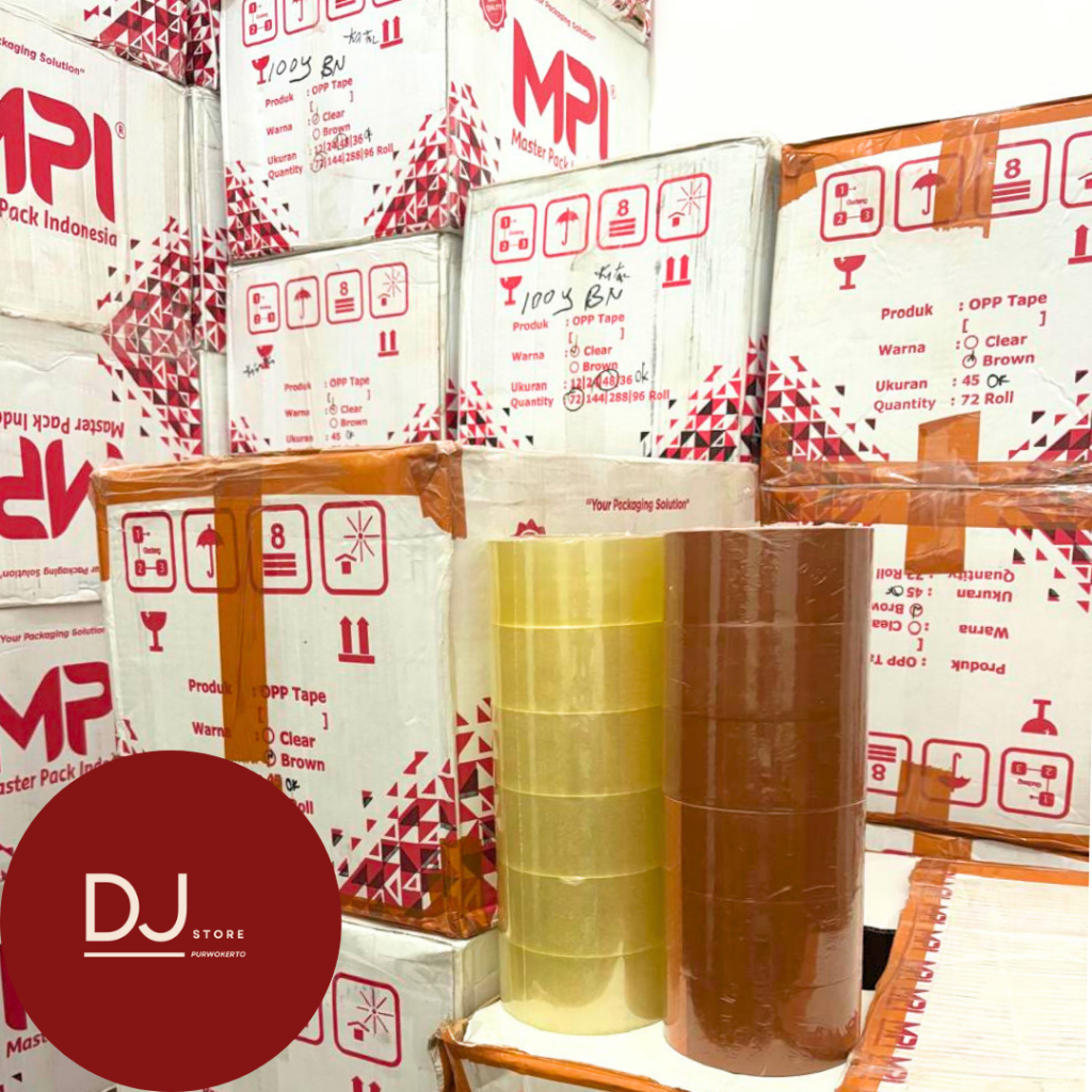 

Lakban Bening & Coklat OPP MPI 100 Yard x 45 mm x 45 micron (satu dus / satu karton) MURAH