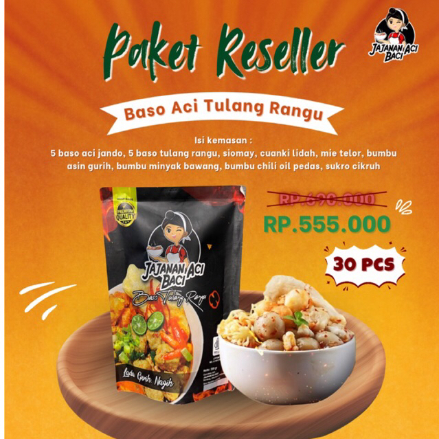 

Jajanan Acibaci 30pcs Baso Aci Tulang Rangu Kemasan Hitam Khusus Reseller