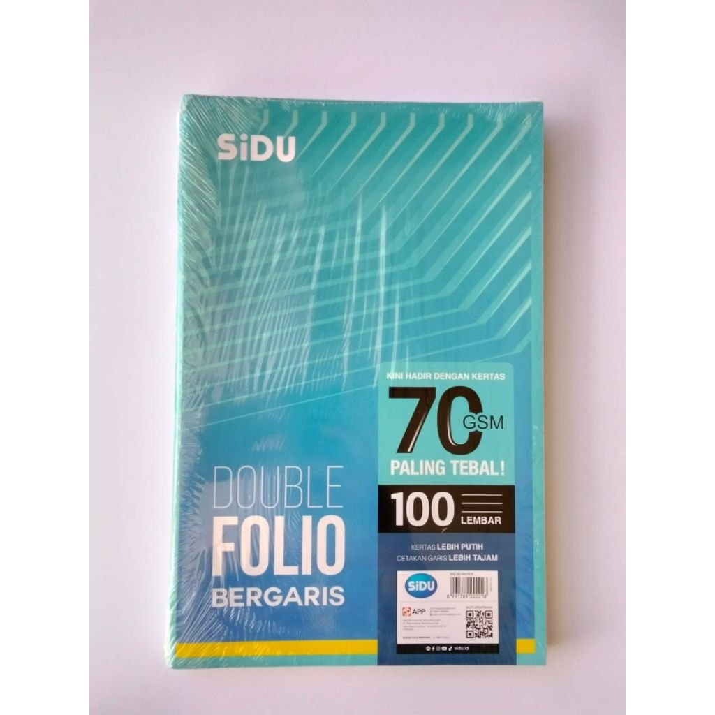 

SIDU Kertas Folio/Double folio Bergaris 70 gsm 100 Lembar (1 pak)