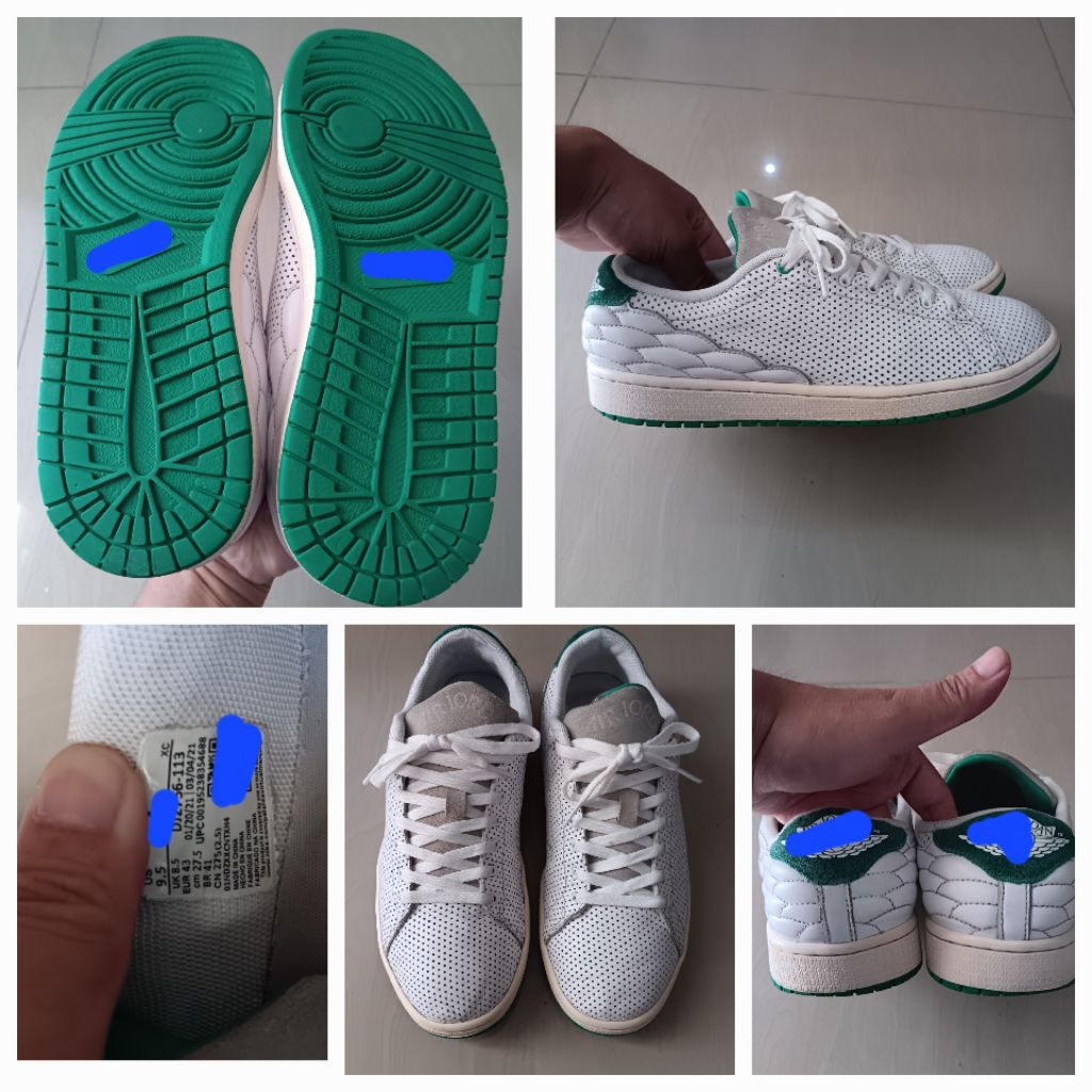 Sepatu Air Jordan centre court size 43 insole 27,5cm tembus upc