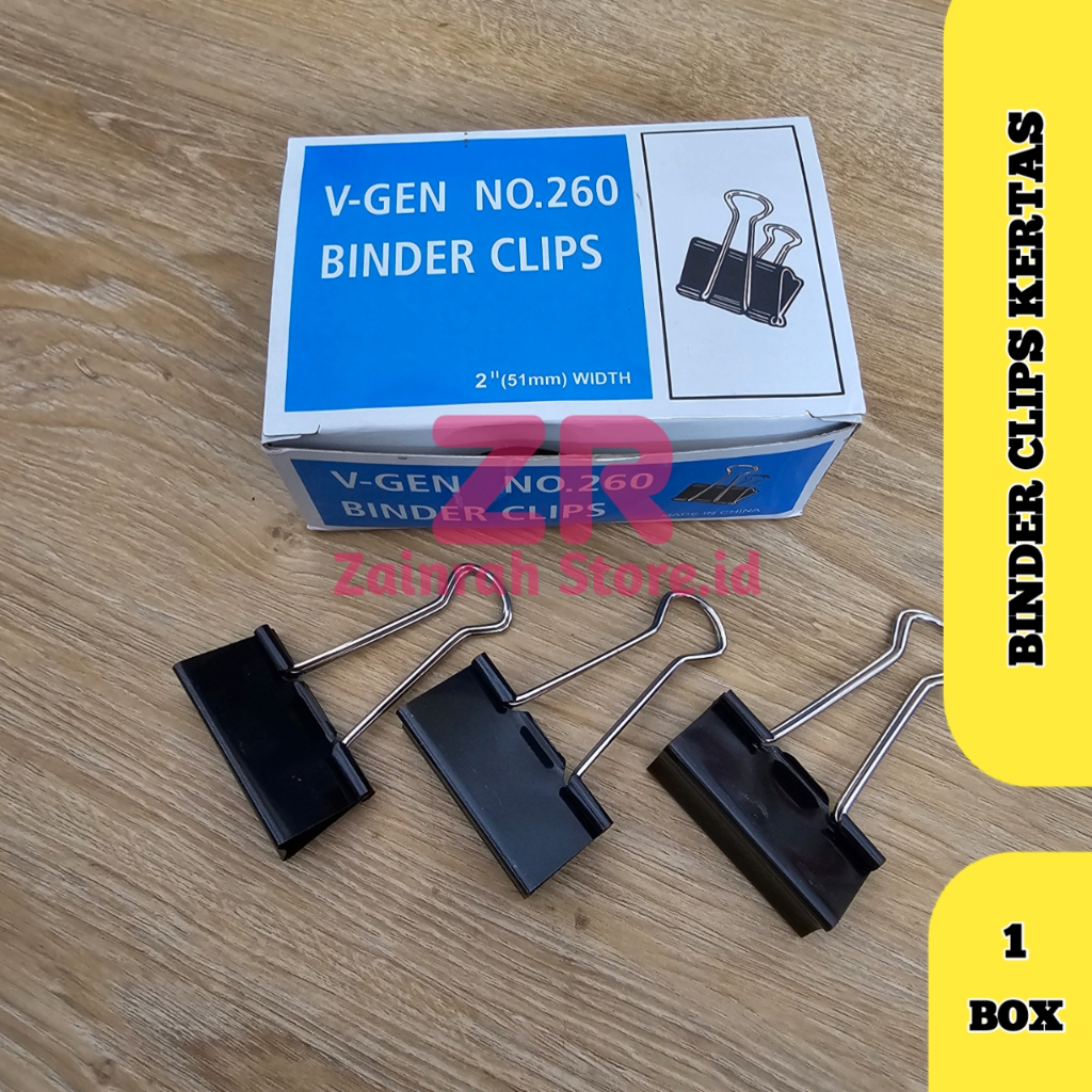 

( 1 BOX ) Binder Penjepit Kertas Clips No.260, 200, 155, 111, 107, 105