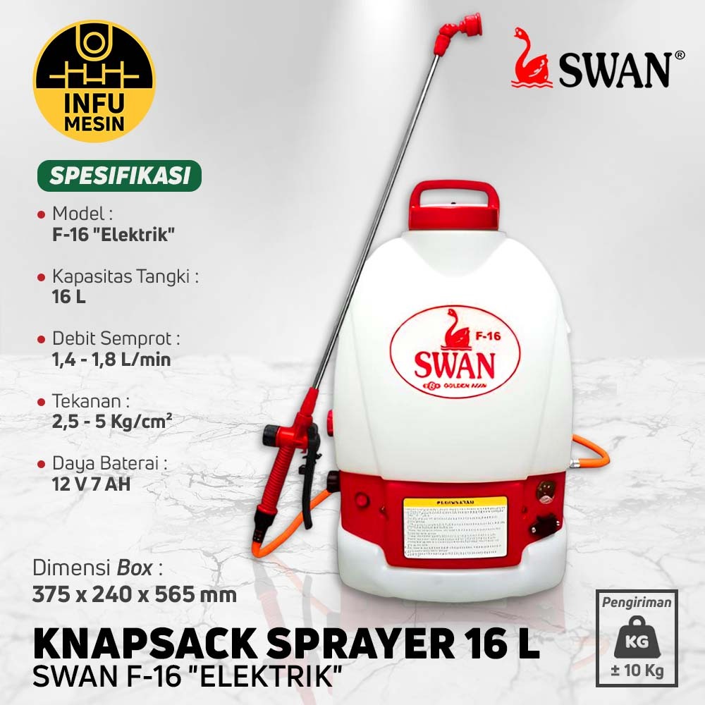 Sprayer Elektrik Swan F16 Alat Semprot Hama Pertanian SWAN F-16