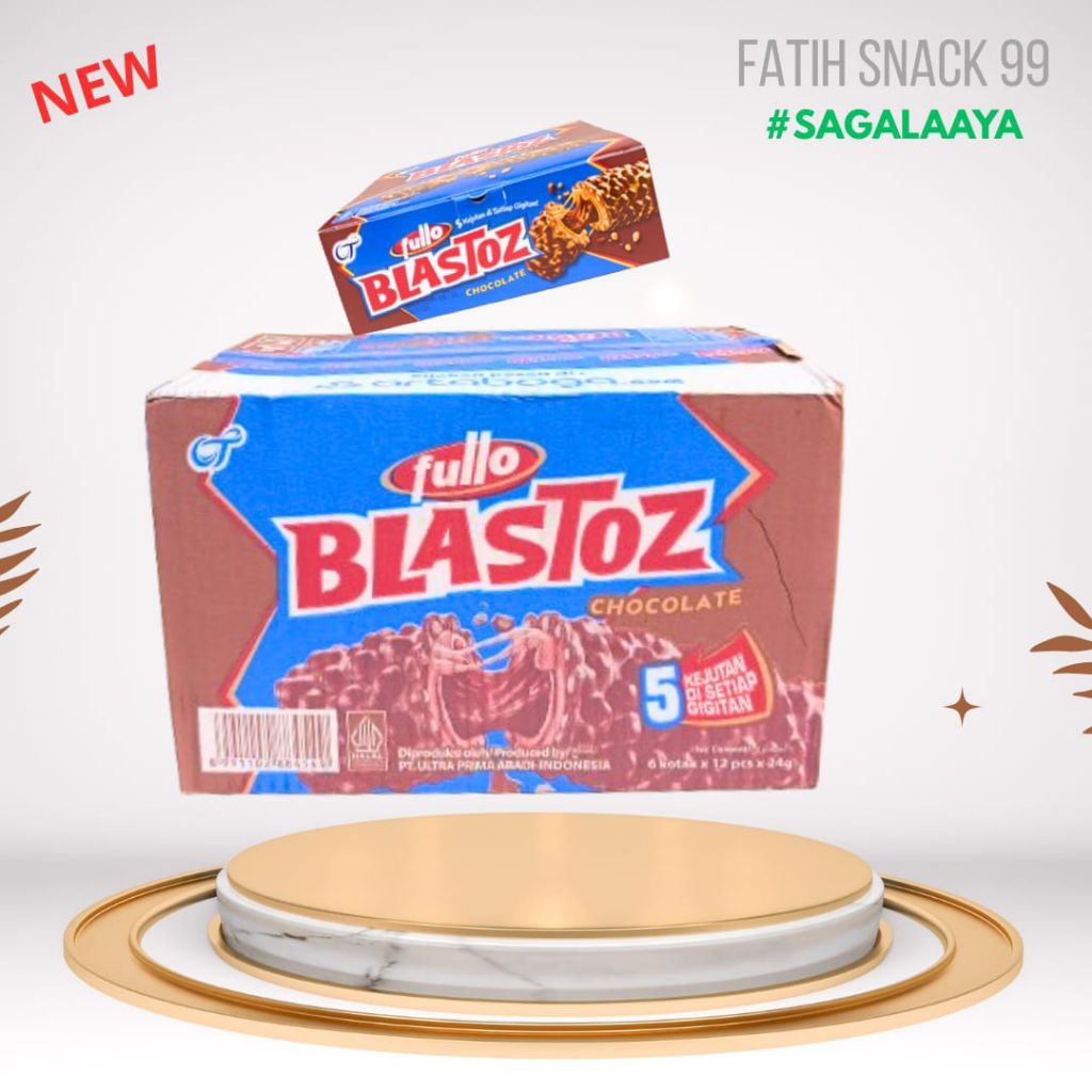 

BLASTOZ BOX 1 KARTON ISI 6 BOX X 12 SCH X 24G SNACK WAFER ROLL STICK CHOCOLATE