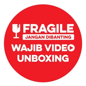 

500 Pcs Stiker WAJIB UNBOXING Sticker Label Bulat ST001