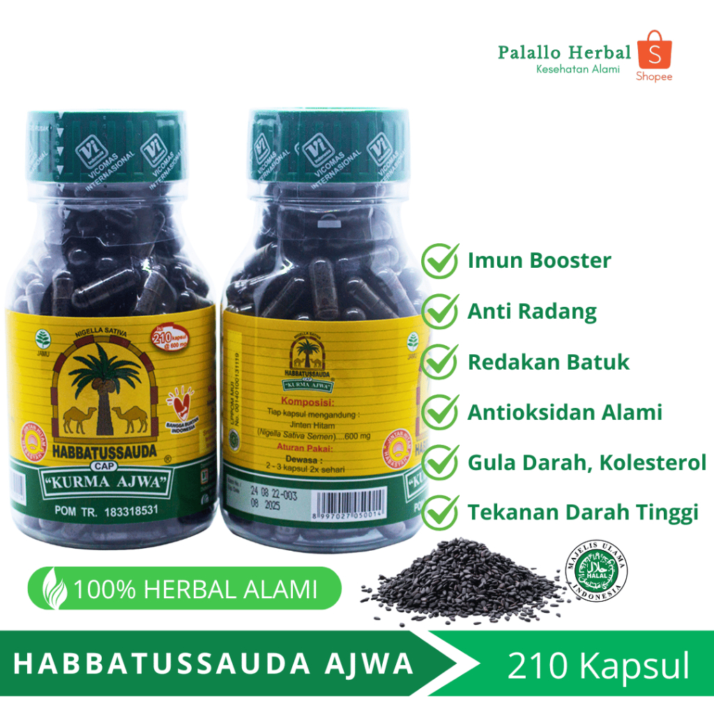 Habbatussauda Serbuk Premium Quality Habbatussauda Serbuk Ajwa Aman BPOM