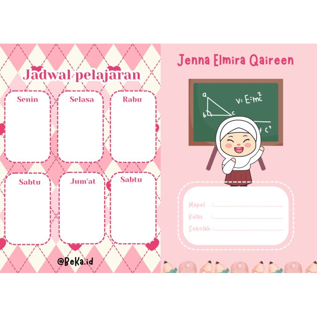 

Buku custom anak sekolah pink