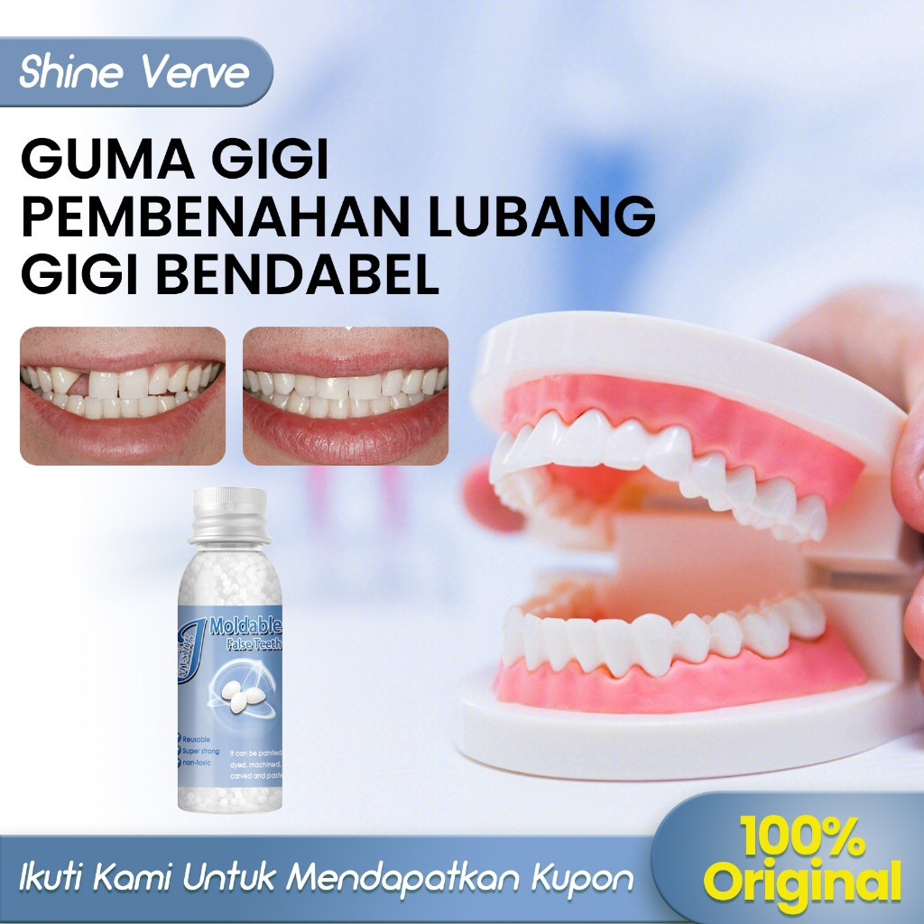 Jaysuing Guma Gigi Pembenahan Lubang Gigi Bendabel 10ml  Pembenahan Sementara Gigi Kit Perbaikan Gig