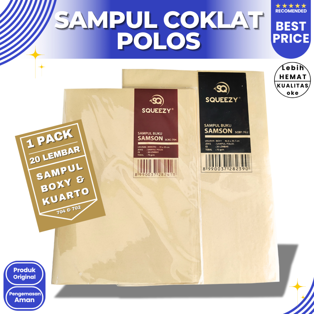 

sampul Buku Tulis Boxy / kuarto Polos Coklat [1 Pack - 20 Lembar]