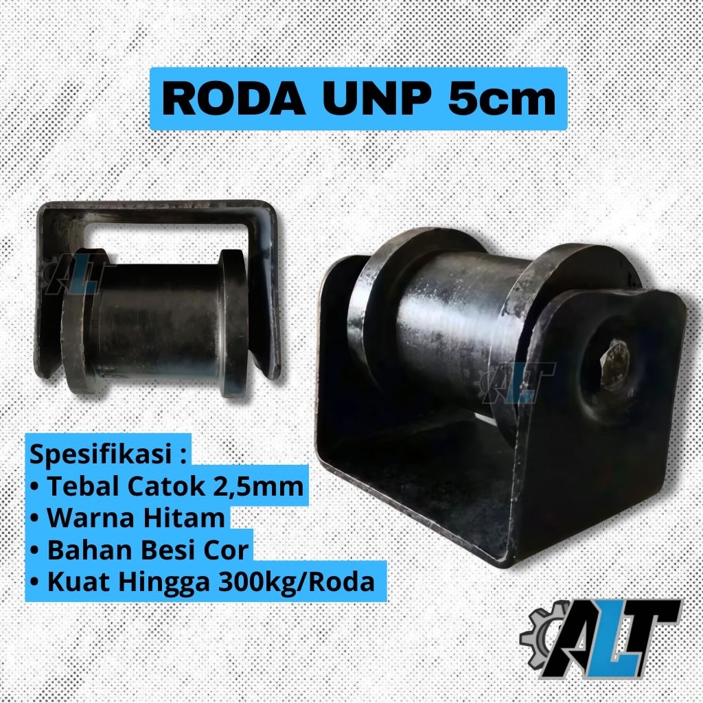 Roda UNP 5cm | Roda Pagar Pintu Besi