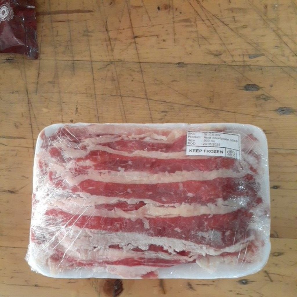 

AUSTRALIAN SHORPLATE BEEF SLICE 500GR