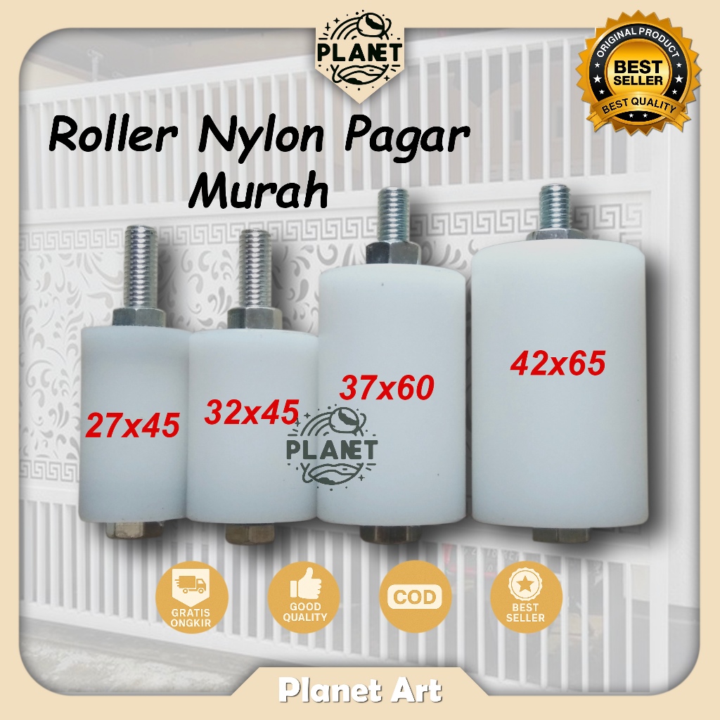 Roda Roller Nylon Pintu Pagar Stainless Anti Bising