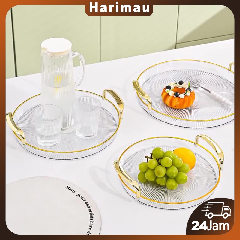 Nampan Set 3pcs/set Aesthetic Wadah Saji Piring Buah Rak Buah Tudung Saji Nampan Mangkok Aesthetic  