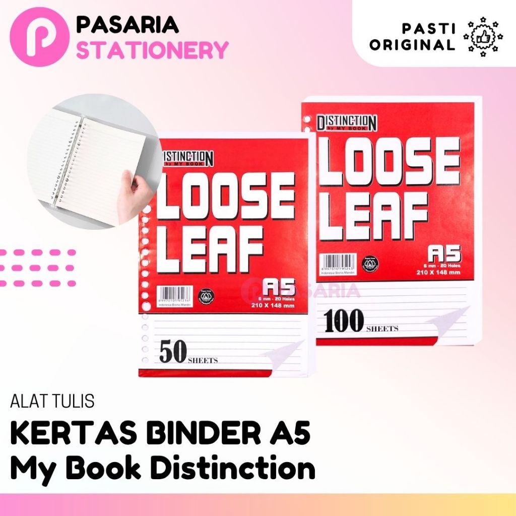

KERTAS BINDER A5 Loose Leaf Kertas Isi Ulang Binder Garis My Book Distinction 50/100 lembar