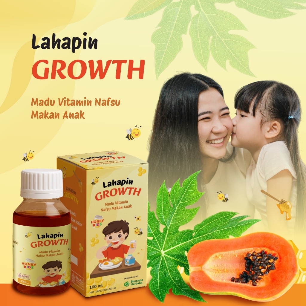 Lahapin Growth Madu Nafsu Makan Anak Sari Daun Papaya