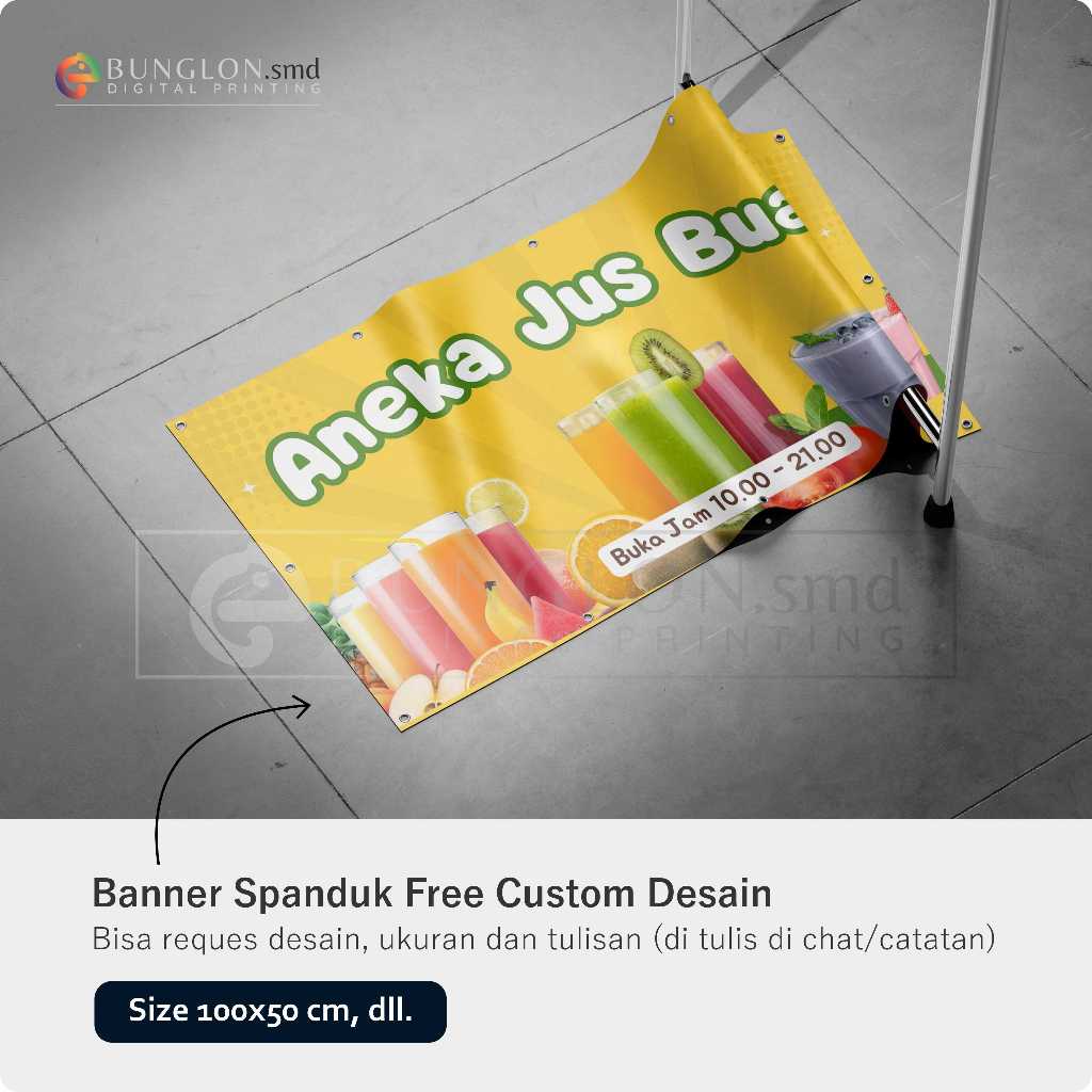 Spanduk Aneka Jus buah Free Custom Desain