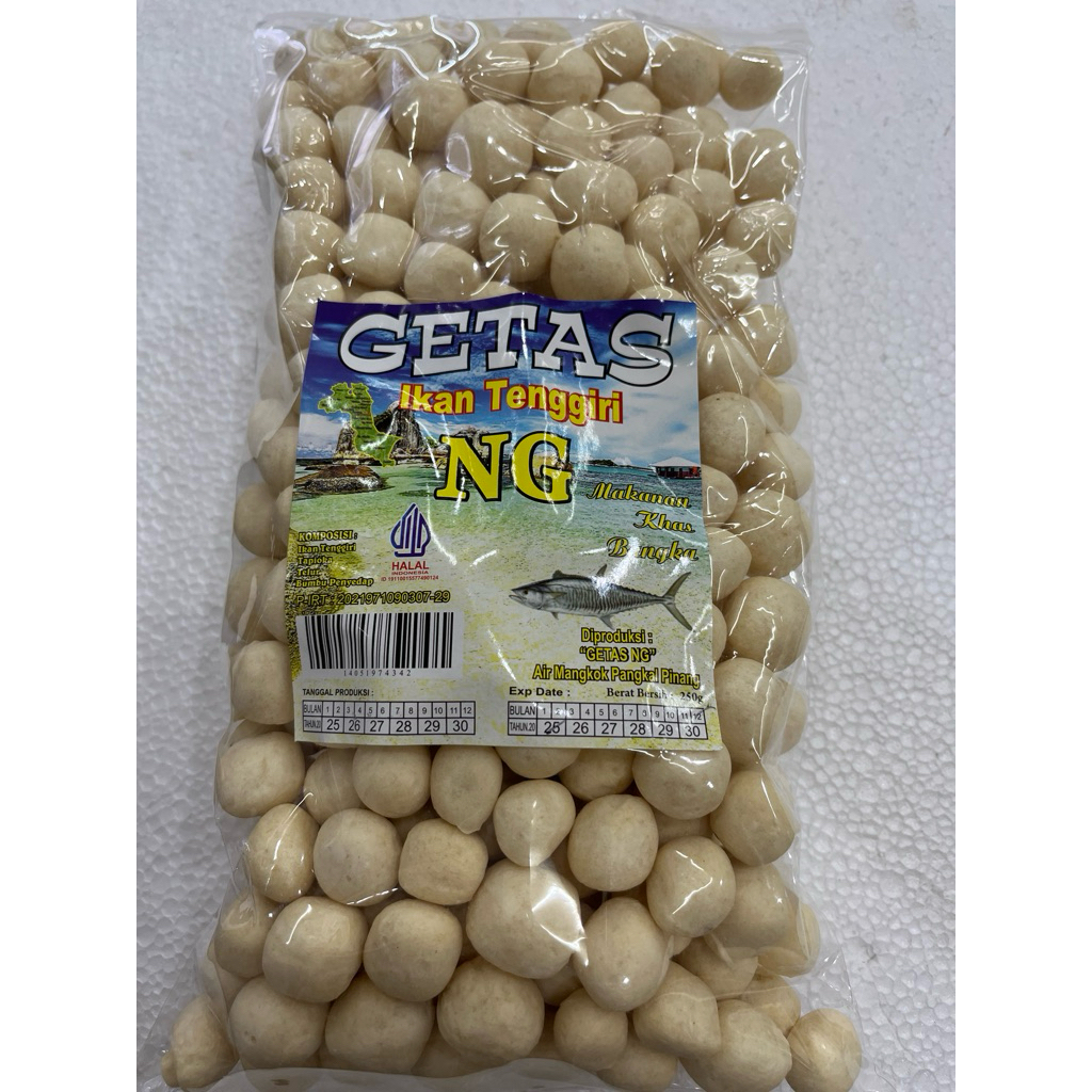 

Getas kerupuk ikan cemilan khas Bangka cap NG bentuk bulat 250gr / / Kerupuk Khas Bangka