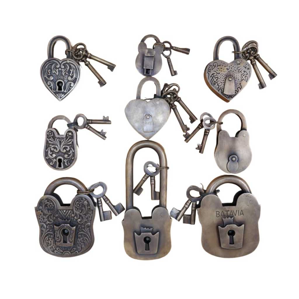 Kunci Gembok Kuningan Antik Gembok Batavia Kuno