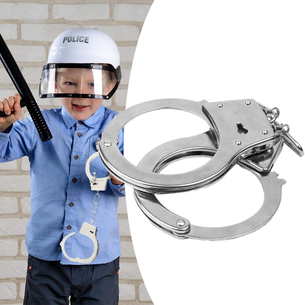 Handcuff Borgol mainan, borgol yang dapat disesuaikan, borgol lelucon, mainan pengekang tangan trik 
