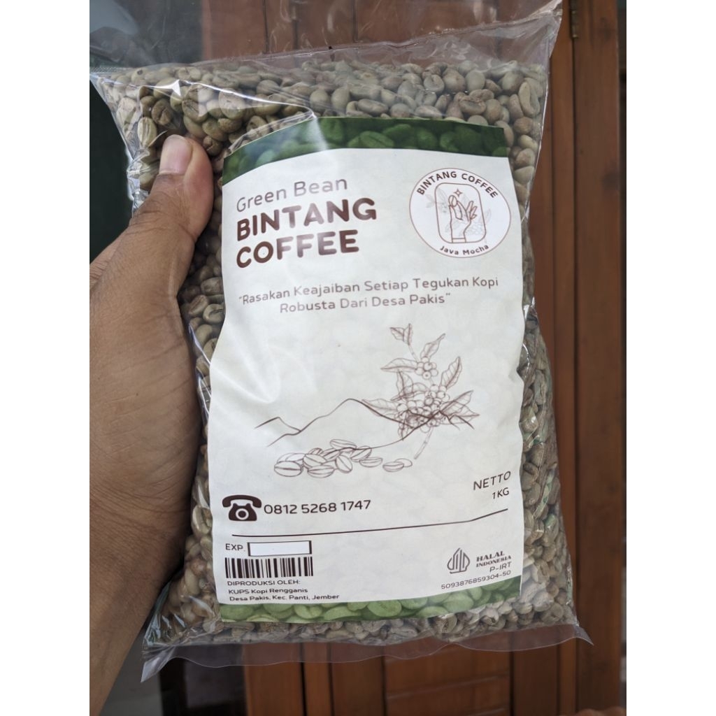 

Green Bean Robusta Kopi Petik Merah Bintang Kopi, Bintang Coffee, Premium, 1 kg, Terjamin Kualitasnya, KUPS Kopi Rengganis Jember, Argopuro, Kualitas Premium